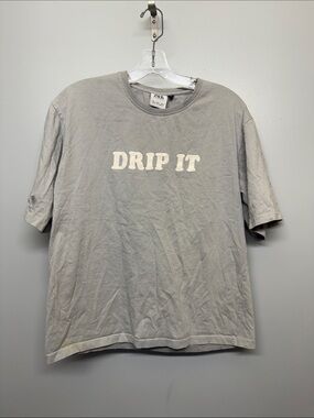 Zara Light Gray 'DRIP IT' Short-Sleeve Graphic Tee